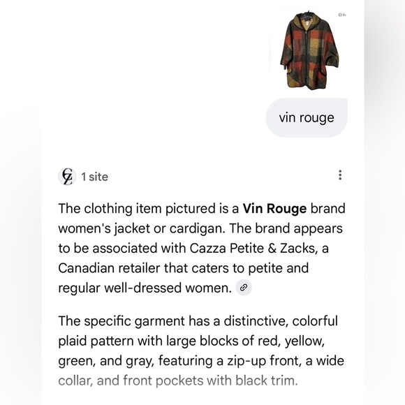 VTG VIN Rouge,plaid coat,S/M boho,cottagecore,cabincore,preppy, Pheobie vibe - Picture 15 of 15